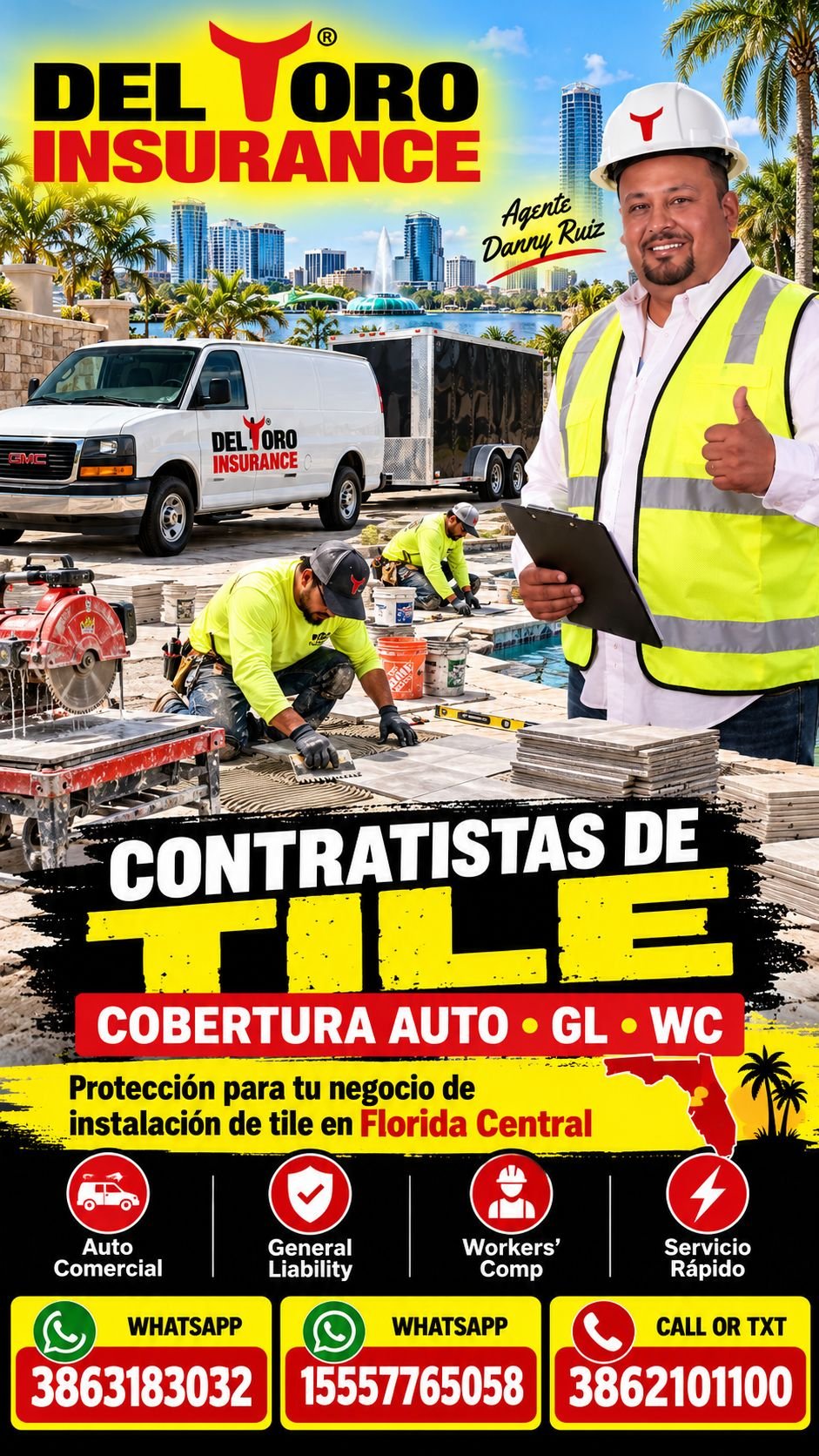 Tile Contractor Insurance – Del Toro Insurance flyer